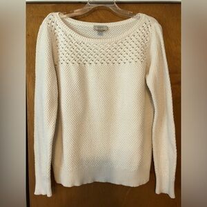 Loft Sweater Cream/White Size M. EUC.